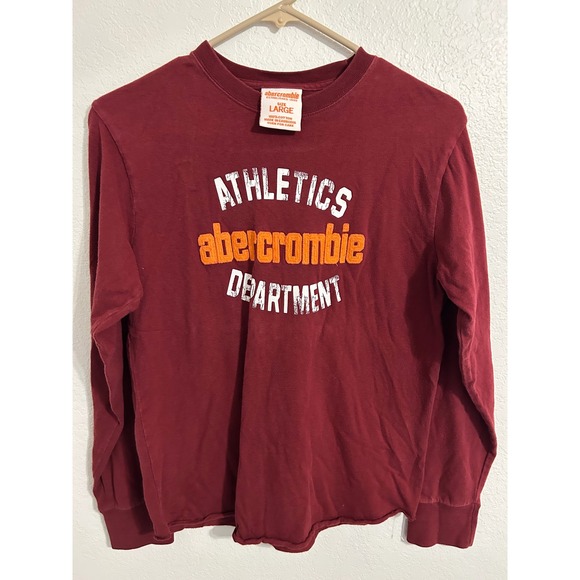 Abercrombie & Fitch Other - Abercrombie Kids Athletics Department Long Sleeve Graphic Tee Maroon Red Large